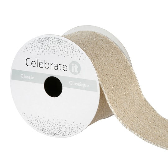 12 Pack: 2.5" x 3yd. Linen Wired Ribbon by Celebrate It™ Classic